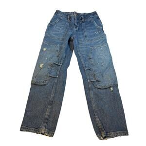 Pilcro Anthropologie womens double knee jeans. Size 28P. mild distress. grunge